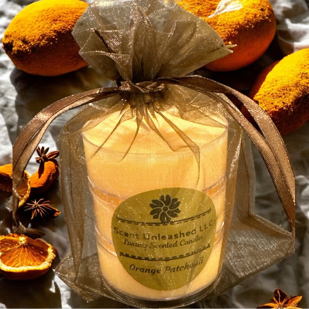 ORANGE PATCHOULI, SCENT UNLEASHED LLC LUXURY HAND POURED SCENTED CANDLES - Picture 3 of 3